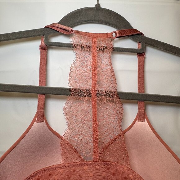 Victoria's Secret 32D Full Coverage Push Up Bra Lace Racerback Mauve front close - Picture 5 of 10